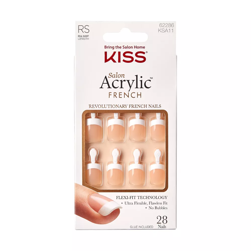 Kiss Salon Acrylic French Nail Kit Power Play, 28 Ea